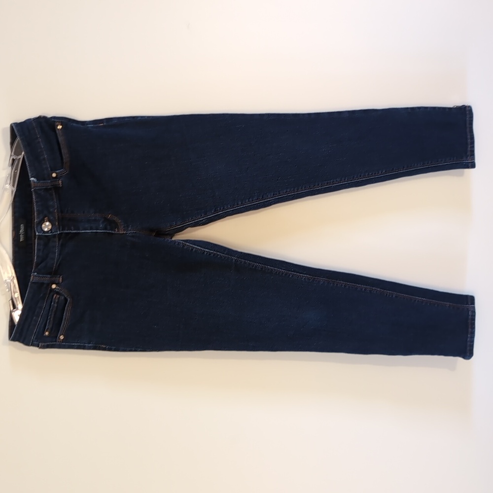 White House Black Market Women's Size 8 Skimmer Zip-Cuff  Dark Denim Jeans LN